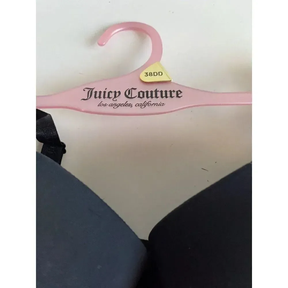 2‎ Pack Juicy Couture Bra Show Me Off JC3819 Pink Logo And Black Sz 38 DD NEW